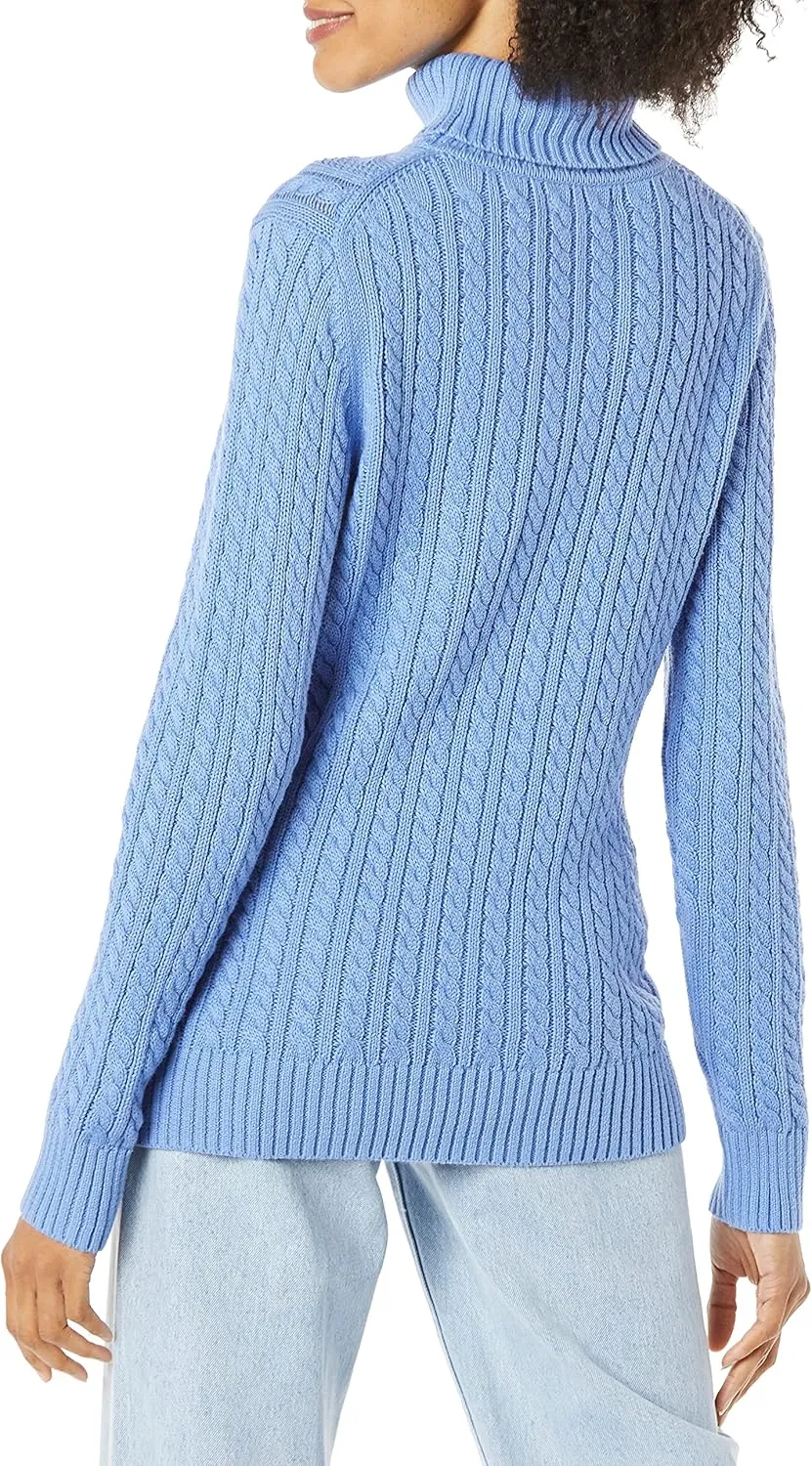 Amazon Essentials Women's Fisherman Cable Turtleneck Sweater (Available in Plus Size)