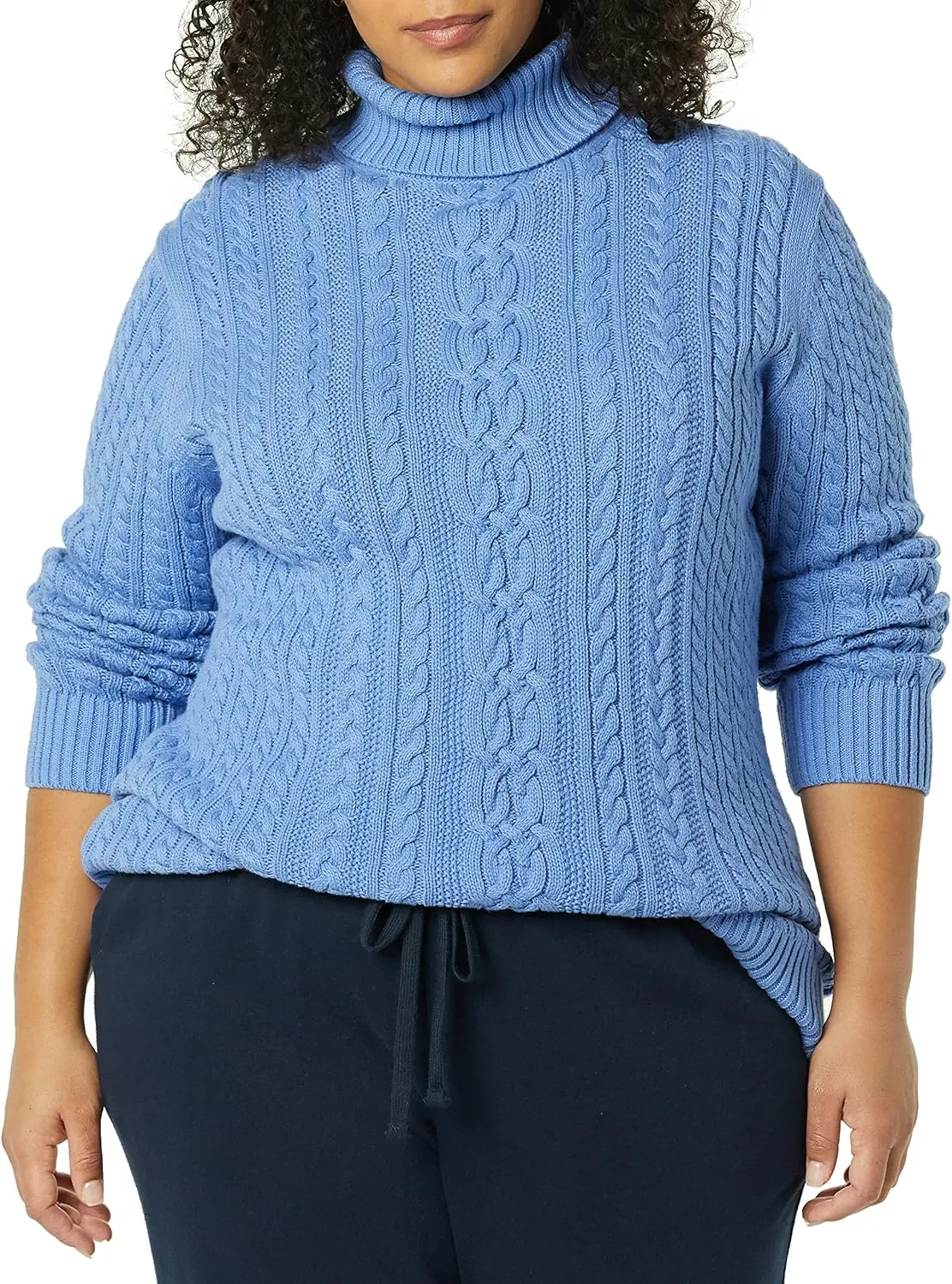 Amazon Essentials Women's Fisherman Cable Turtleneck Sweater (Available in Plus Size)