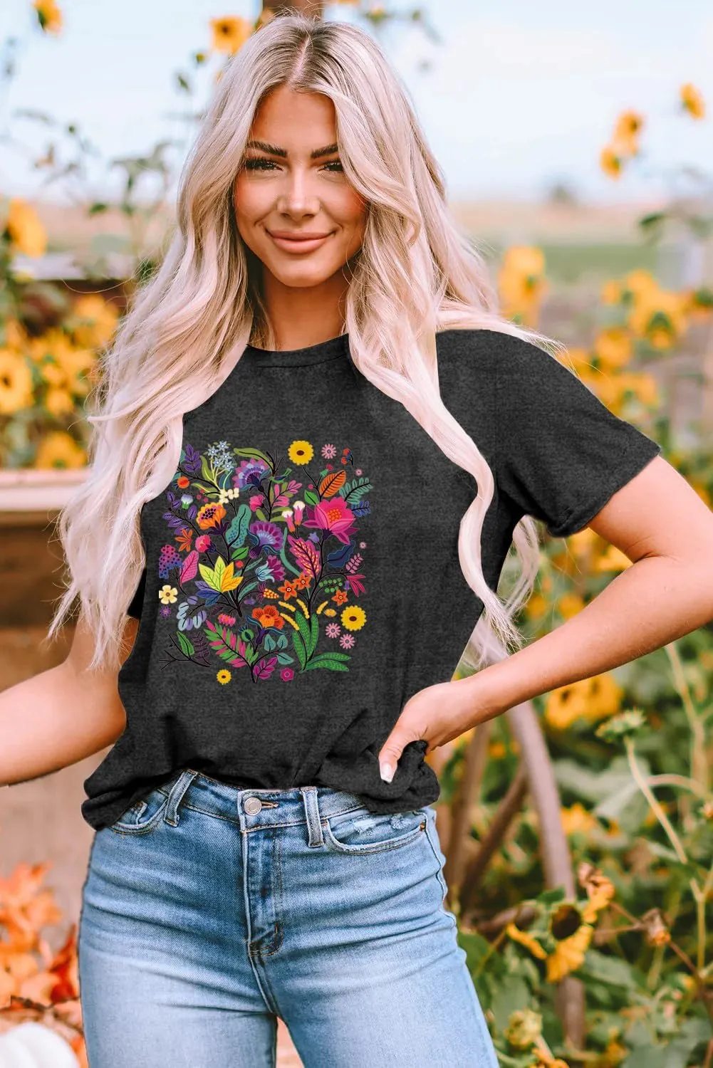Dandelion Shirt for Women Casual Summer Short Sleeve Flower Tee Tops Inspirational Kindness T-Shirt