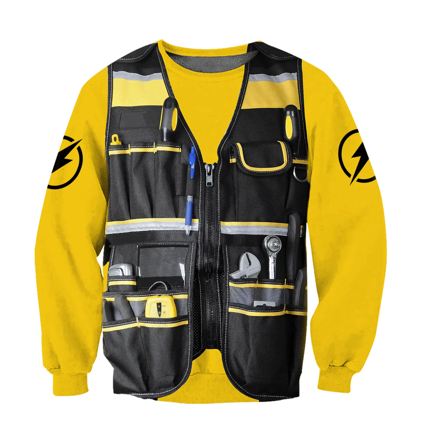 Electrician And Lineman Tool All Over Printed Sweatshirt Zip Hoodie Shirts