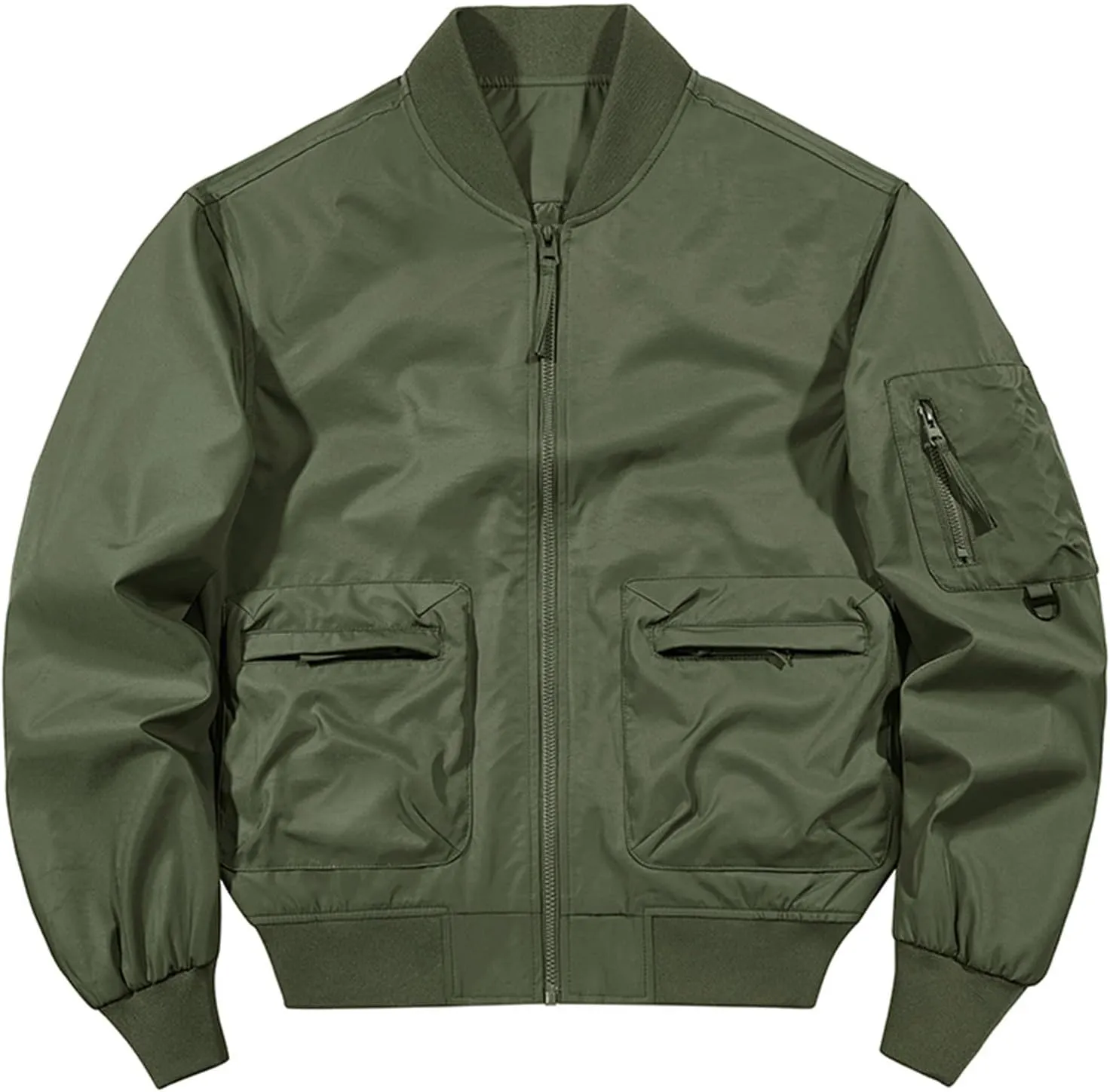 Finelylove Mens Flight Bomber Jacket Waterproof Military Windbreaker Windproof Fall Jackets Outdoor Soft Shell Jacket