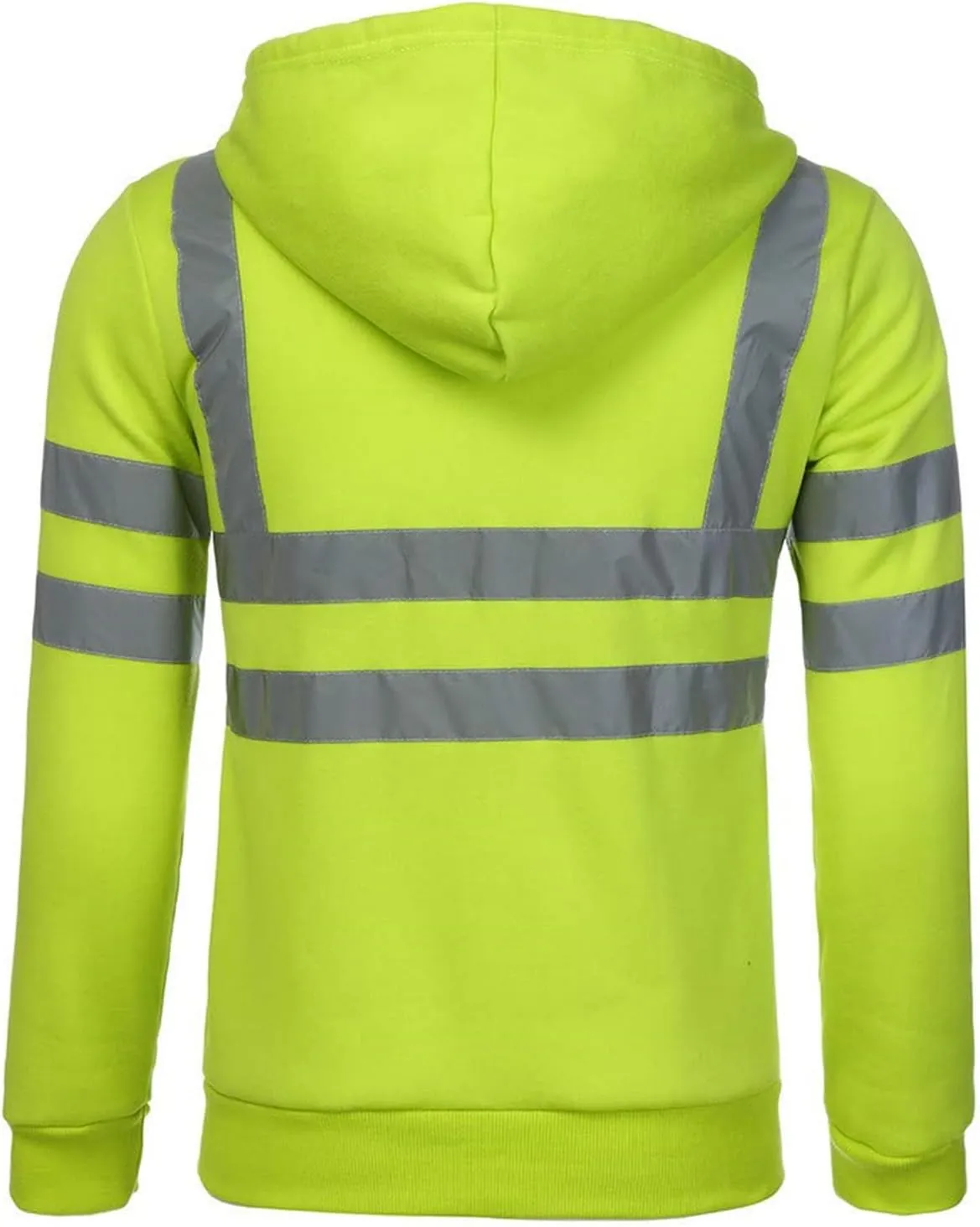 High Visibility Safety Sweatshirt Jackets for Men Class 3 Reflection Safety Hoodies Hi Vis Jackets Zip Hooded Pullover