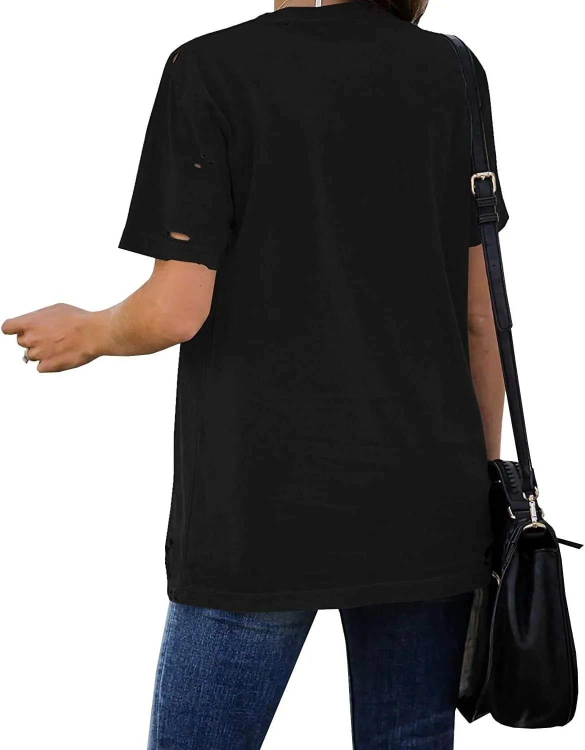 INFITTY Womens Basic Graphic Tees Casual Summer Short Sleeve Shirt Blouse Lightning Leopard Print Tops Tunic