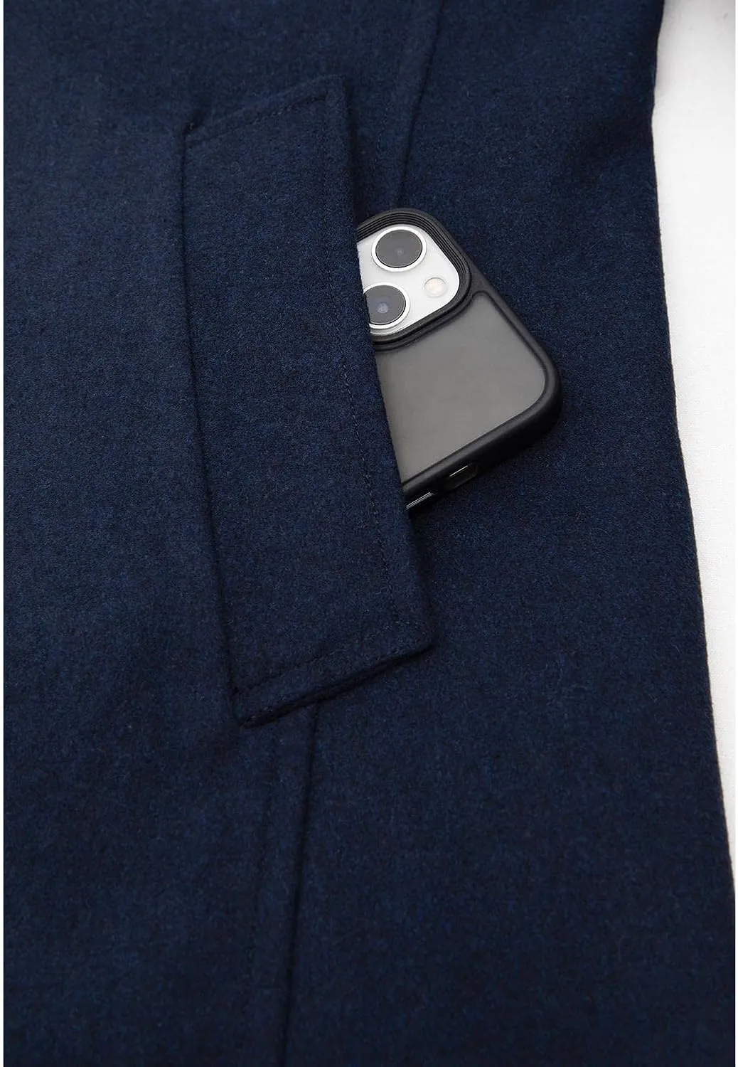 Lisskolo Men's Wool Blend Double Breasted Pea Coat Classic Notched Collar Warm Woolen Coats Winter Outwear Jackets
