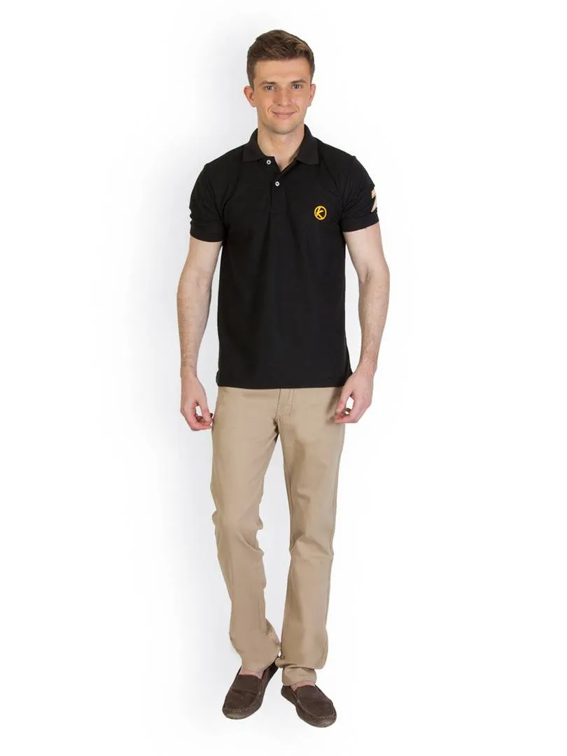 Men's Cotton Blend Slim Fit Cream Regular Trouser