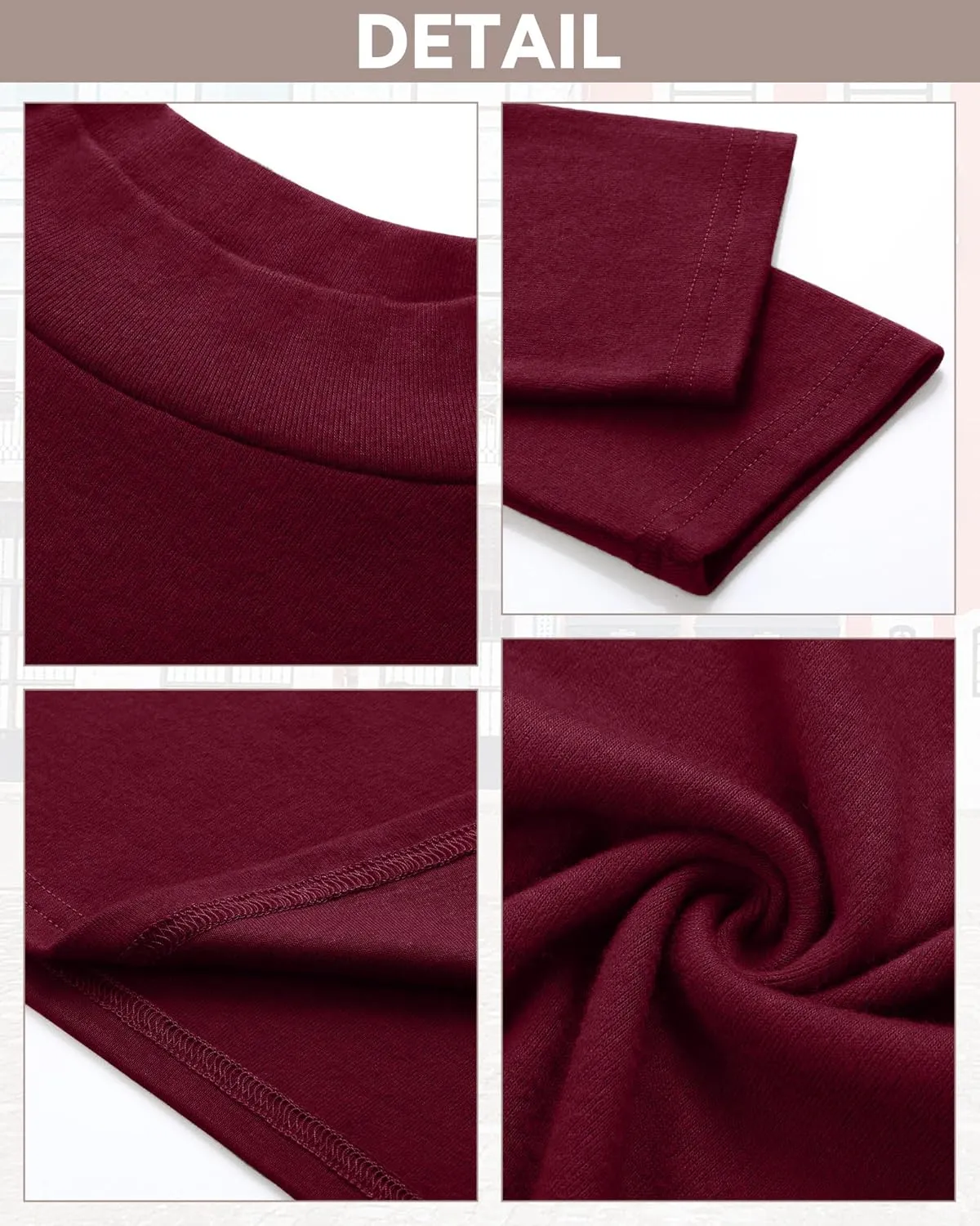 Riyiper 3 Pcs Men's Big and Tall Cotton Shirts Mock Turtleneck Long Sleeve Tops Loose Fit Plus Size Casual Basic Tees