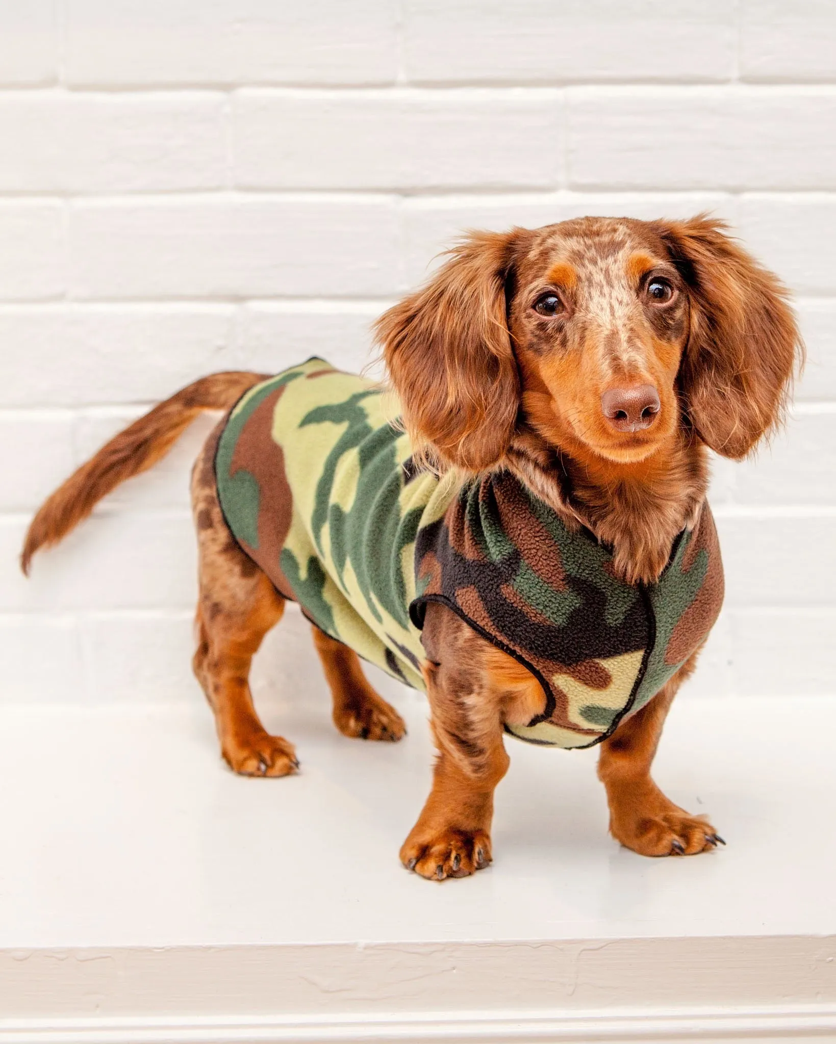 Stretch Fleece Pullover in Modern Camo Print