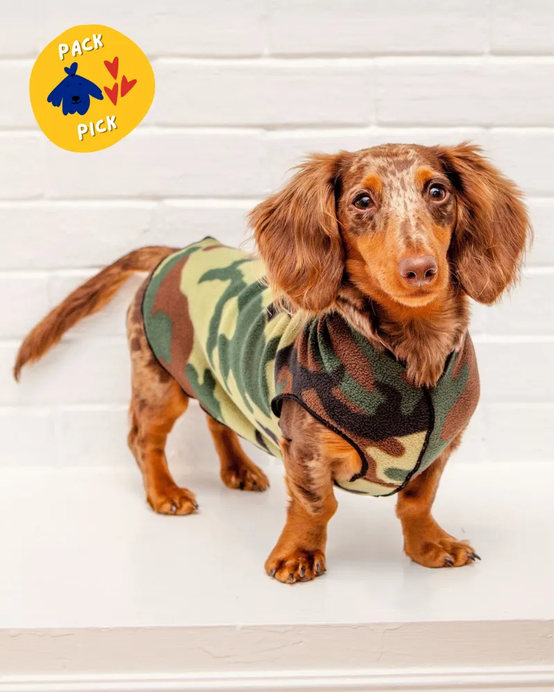 Stretch Fleece Pullover in Modern Camo Print
