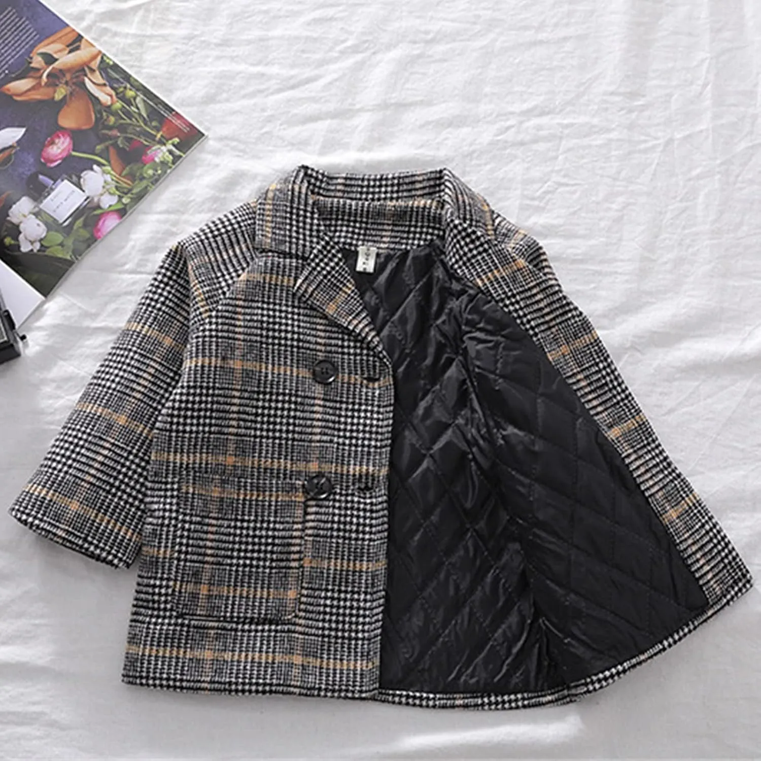 Toddler Boys Double Breasted Wool Coat Winter Warm Trench Coat Kids Jacket Outwear Clothes Elegant Kids Wool Collar Coat