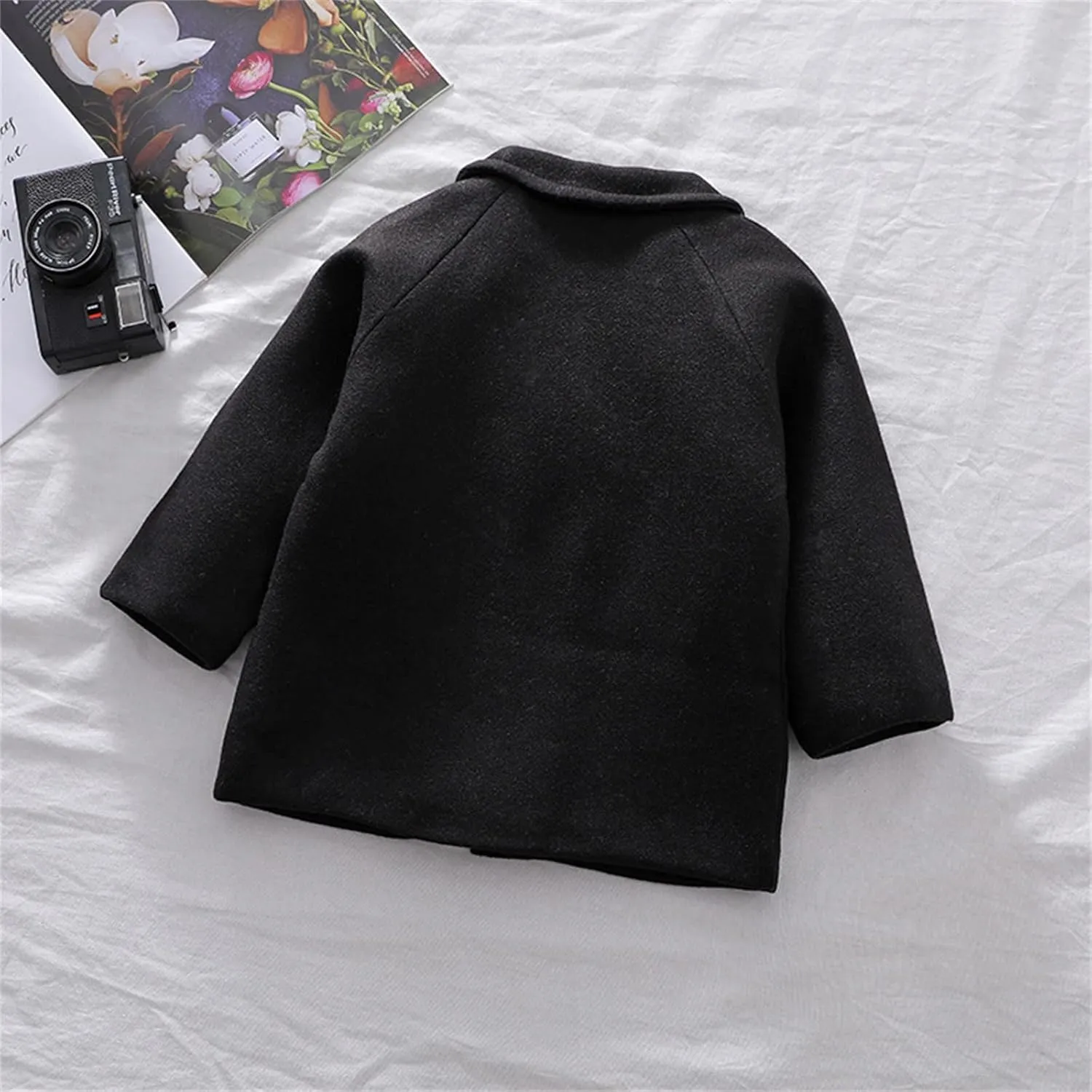 Toddler Boys Double Breasted Wool Coat Winter Warm Trench Coat Kids Jacket Outwear Clothes Elegant Kids Wool Collar Coat