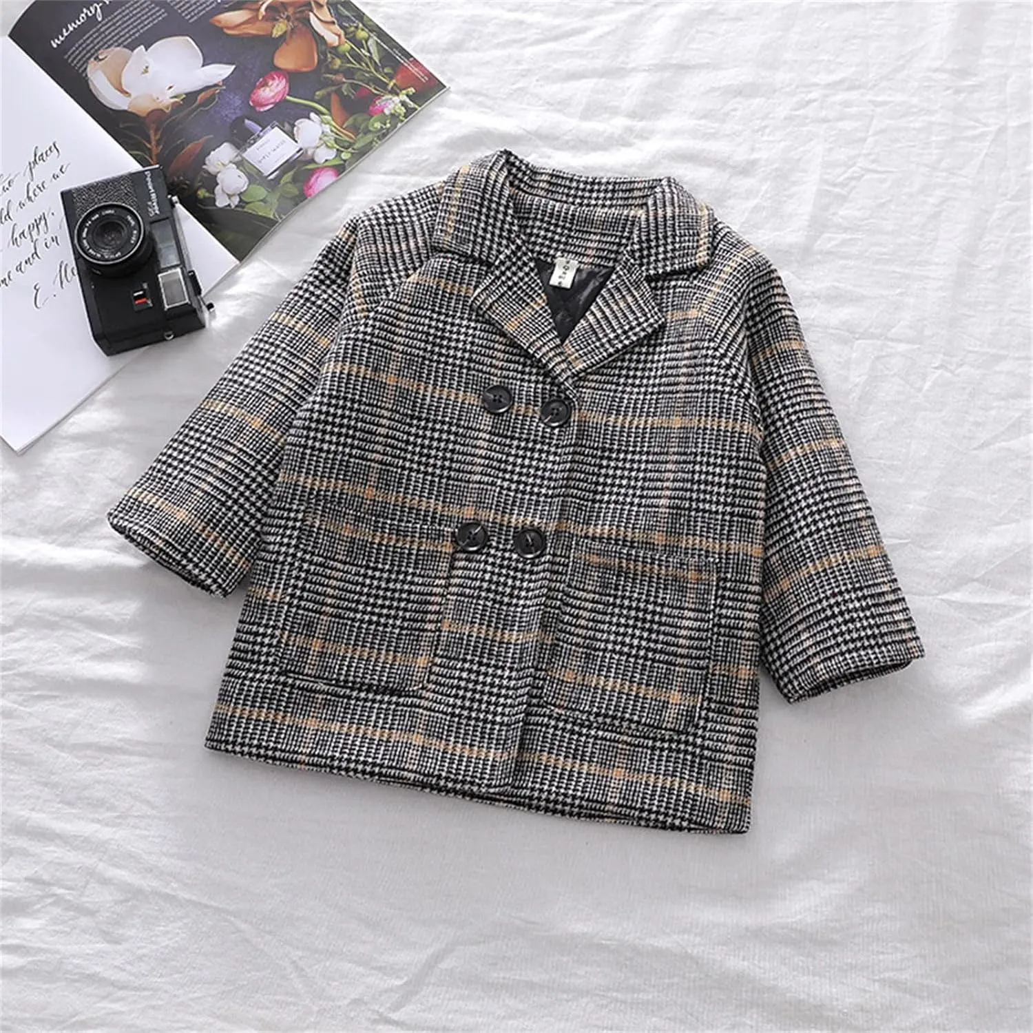 Toddler Boys Double Breasted Wool Coat Winter Warm Trench Coat Kids Jacket Outwear Clothes Elegant Kids Wool Collar Coat