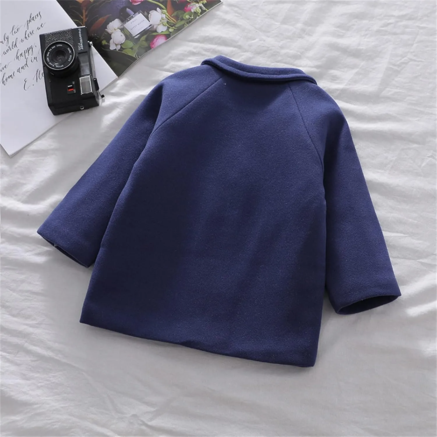 Toddler Boys Double Breasted Wool Coat Winter Warm Trench Coat Kids Jacket Outwear Clothes Elegant Kids Wool Collar Coat