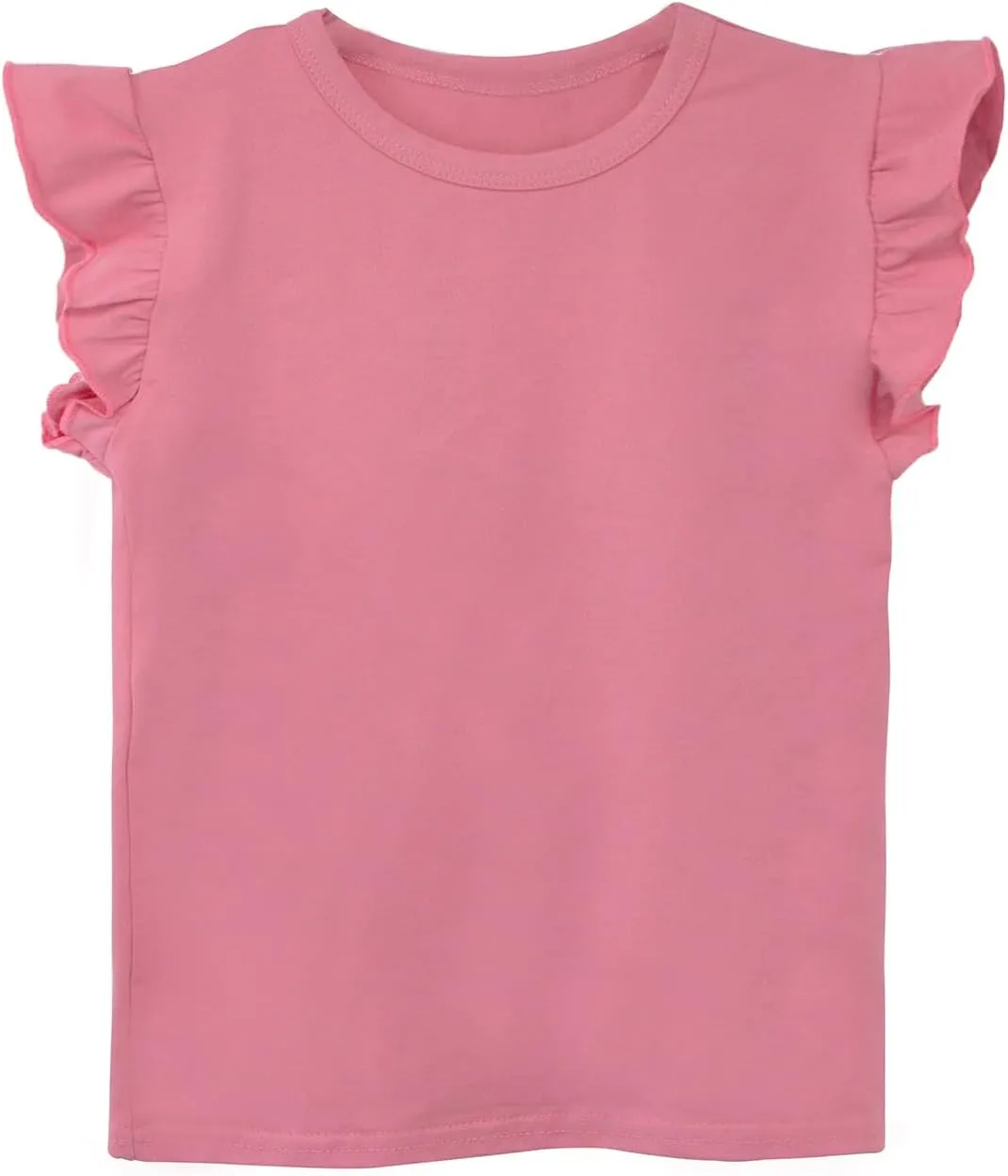Toddler Girls Ruffle Sleeve T-Shirt Plain Tank Tops Basic Blouse for Girl