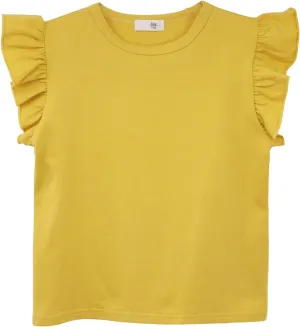 Toddler Girls Ruffle Sleeve T-Shirt Plain Tank Tops Basic Blouse for Girl