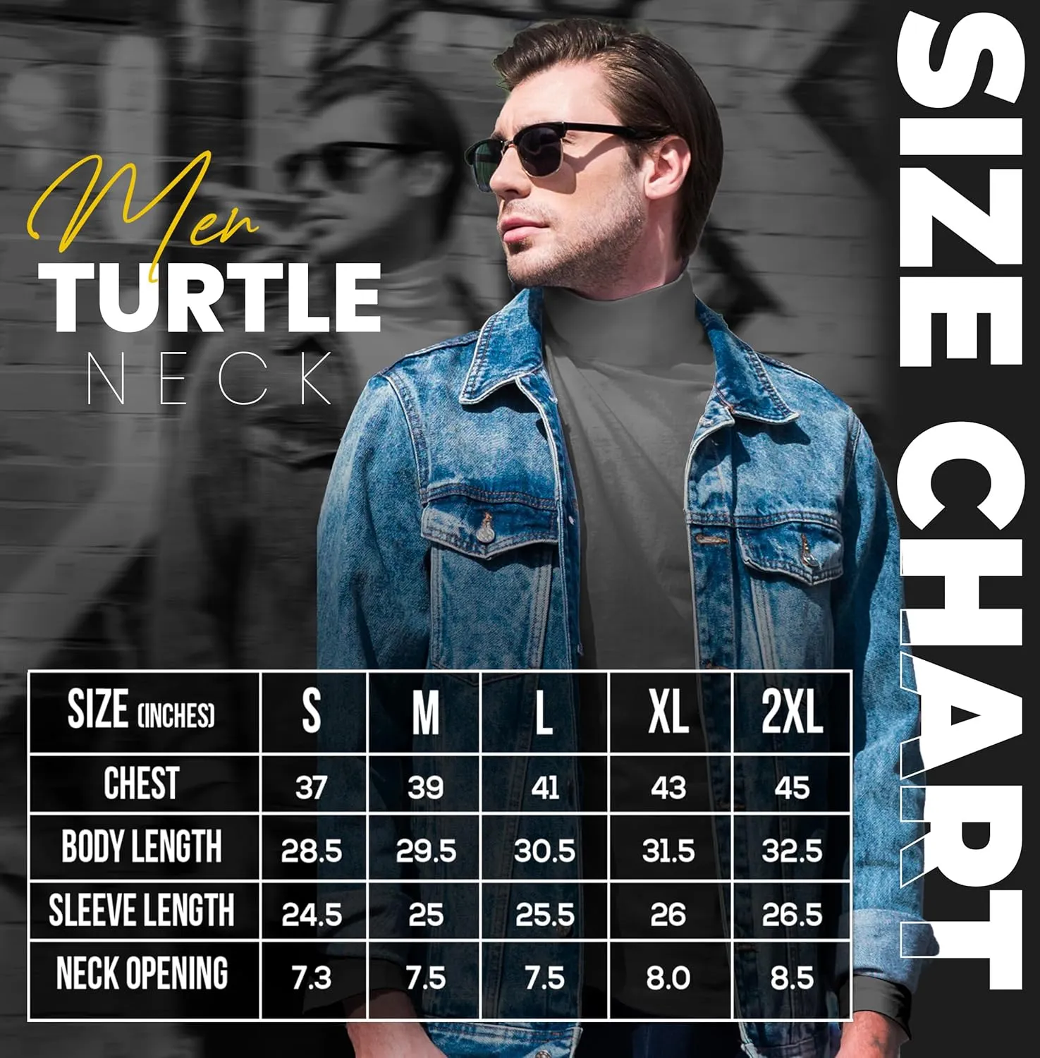 Utopia Wear Men's Turtleneck Slim Fit Lightweight Pullover Top