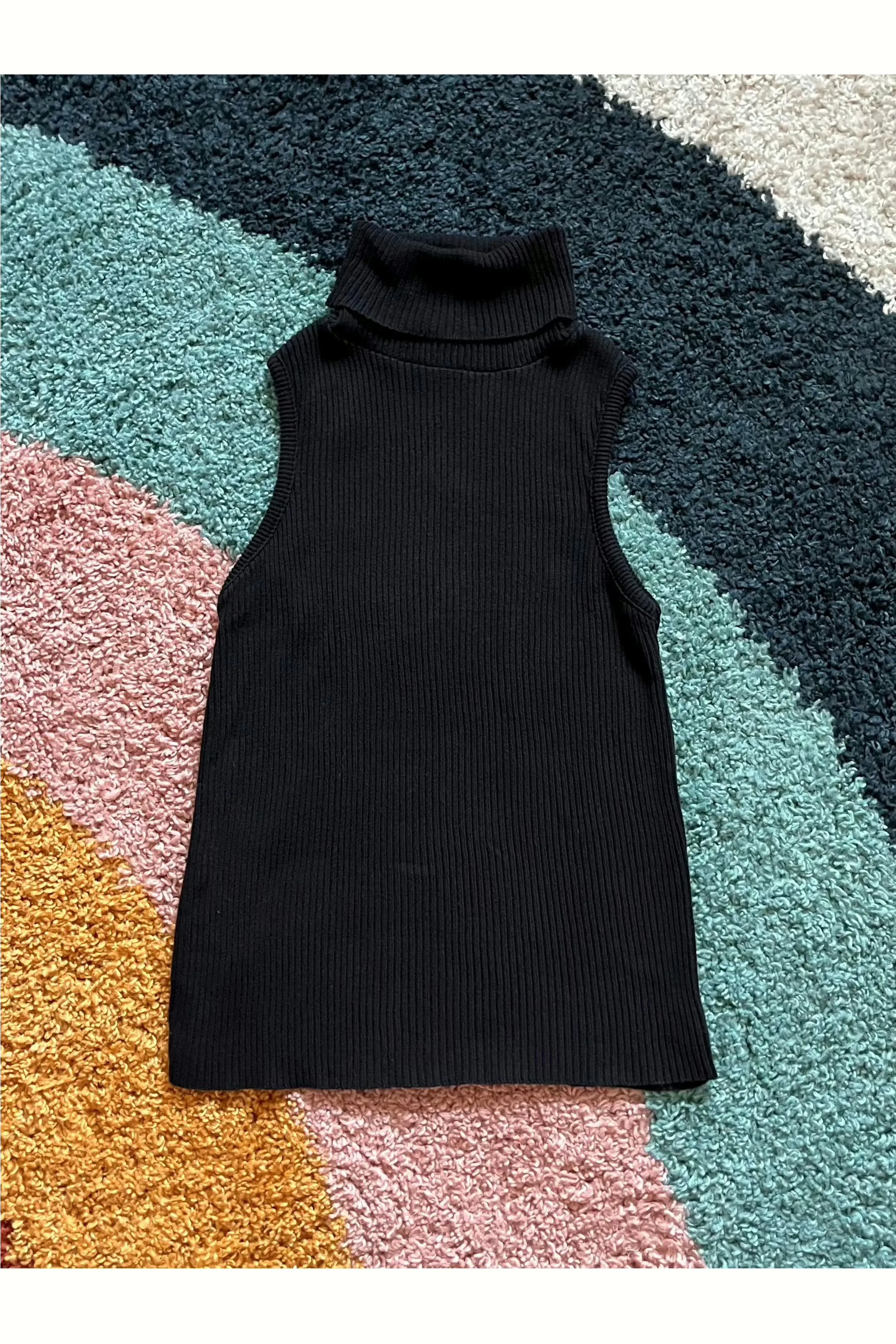 Vintage 90s-Y2K Ribbed Turtleneck Top