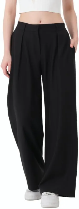 Wide Leg Work Pants Womens Elastic High Waisted Casual Office Dress Pants Trousers with Pocket Normal and Plus Size Slacks