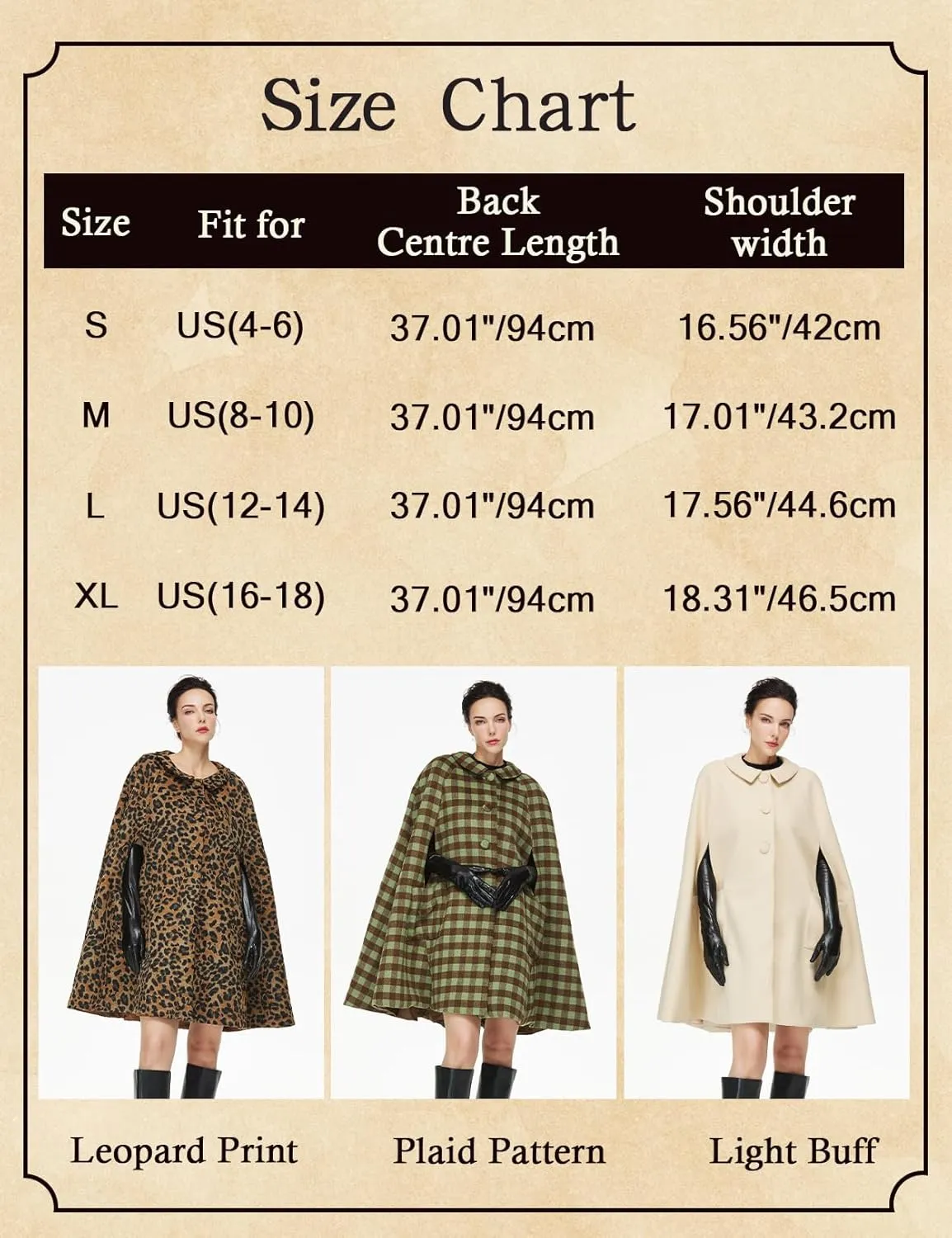 Women Wool Blend Cape Coat with Pockets Vintage Idyllic Single-Breasted Pea Coat Outwear for Fall Winter