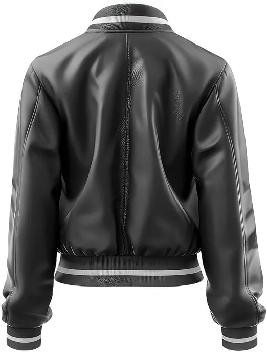 Women's Biker Multi Color Leather Jacket, Leather Biker Jacket for Women, Faux Leather Biker Bomber Jacket