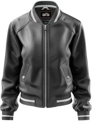 Women's Biker Multi Color Leather Jacket, Leather Biker Jacket for Women, Faux Leather Biker Bomber Jacket