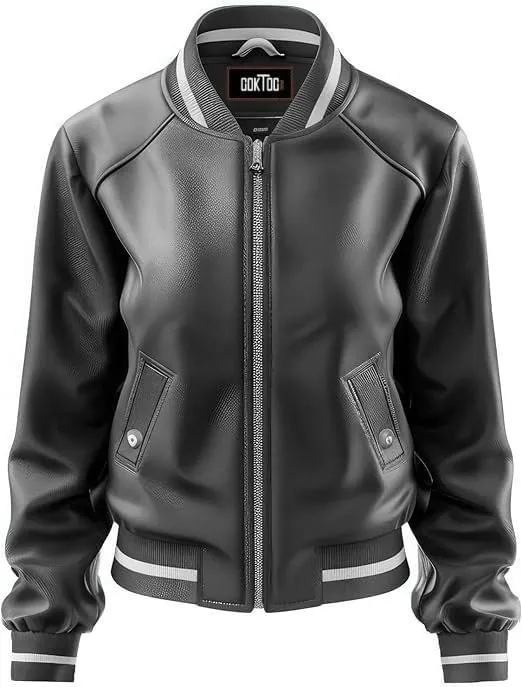 Women's Biker Multi Color Leather Jacket, Leather Biker Jacket for Women, Faux Leather Biker Bomber Jacket