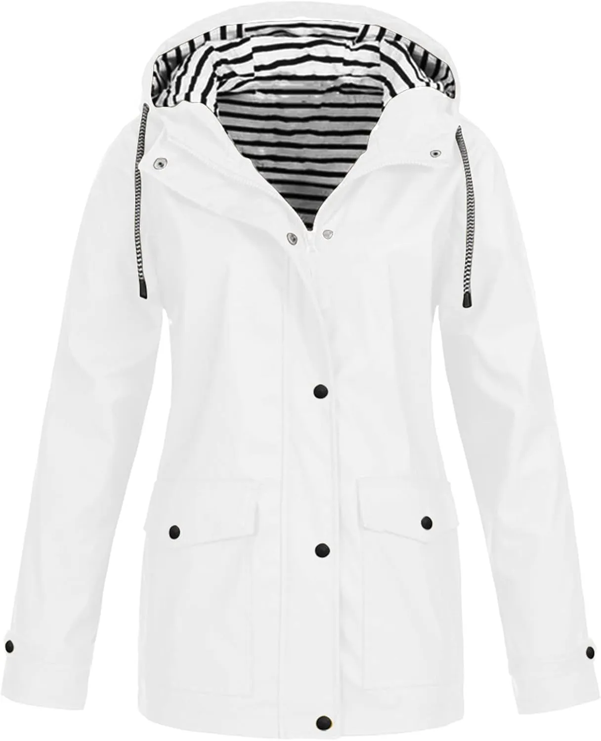 Womens Rain Coat Lightweight Coats Plus Size Casual Sports Windbreaker Hooded Waterproof Windproof Outdoor Jacket