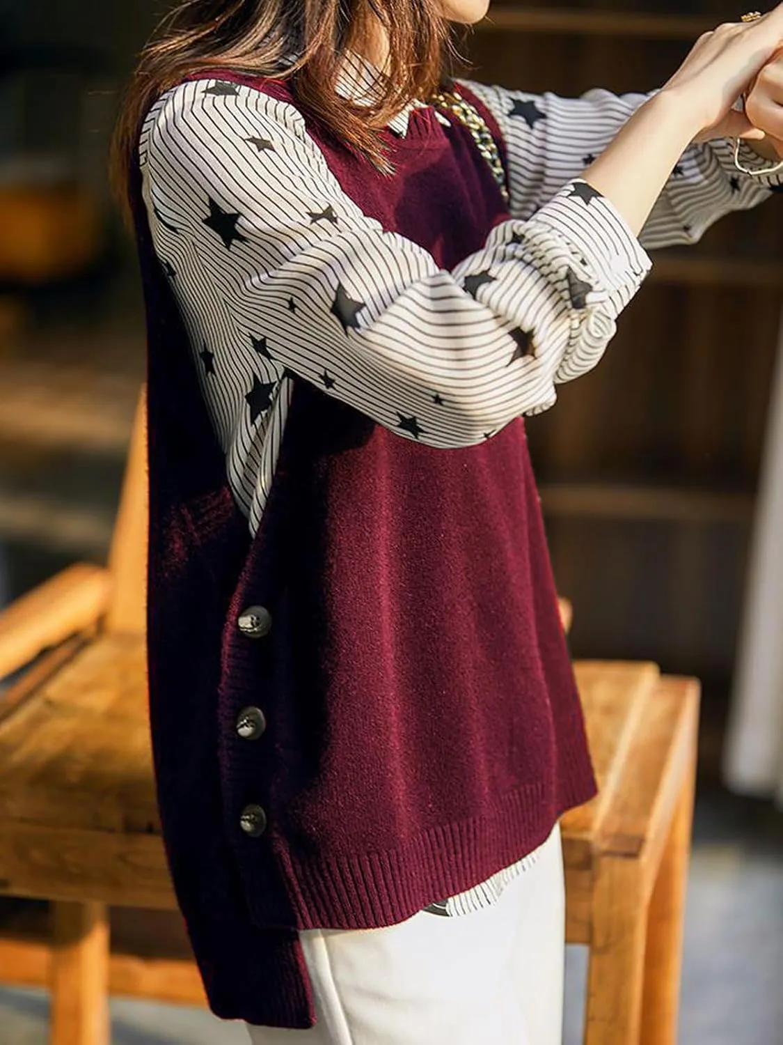 Wowcarbazole Women's Sleeveless Sweater Vest Casual Crew Neck Ribbed Knit Pullover Tops Loose Fit Full Clothes